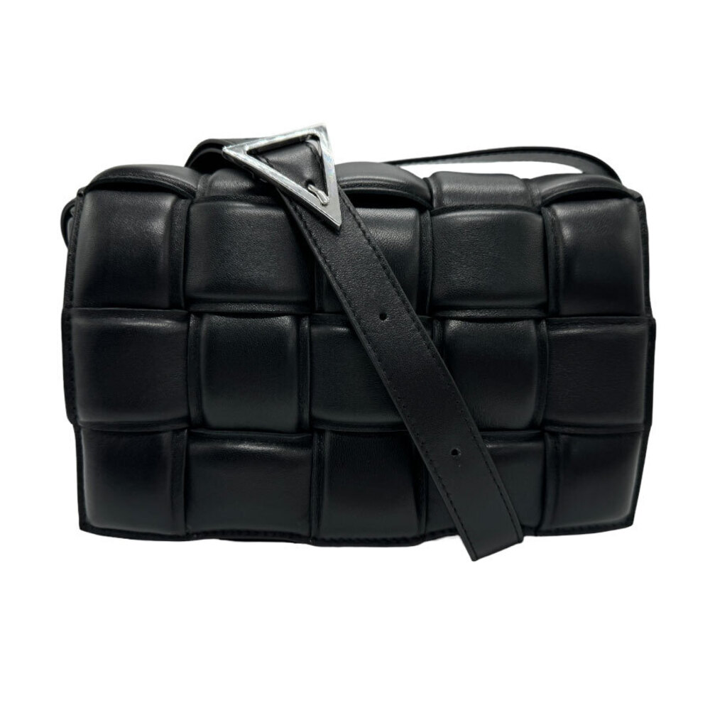 Bottega Veneta Padded Cassette Shoulder Bag Black Leather